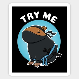 Try Me Capybara Ninja Costume Sticker